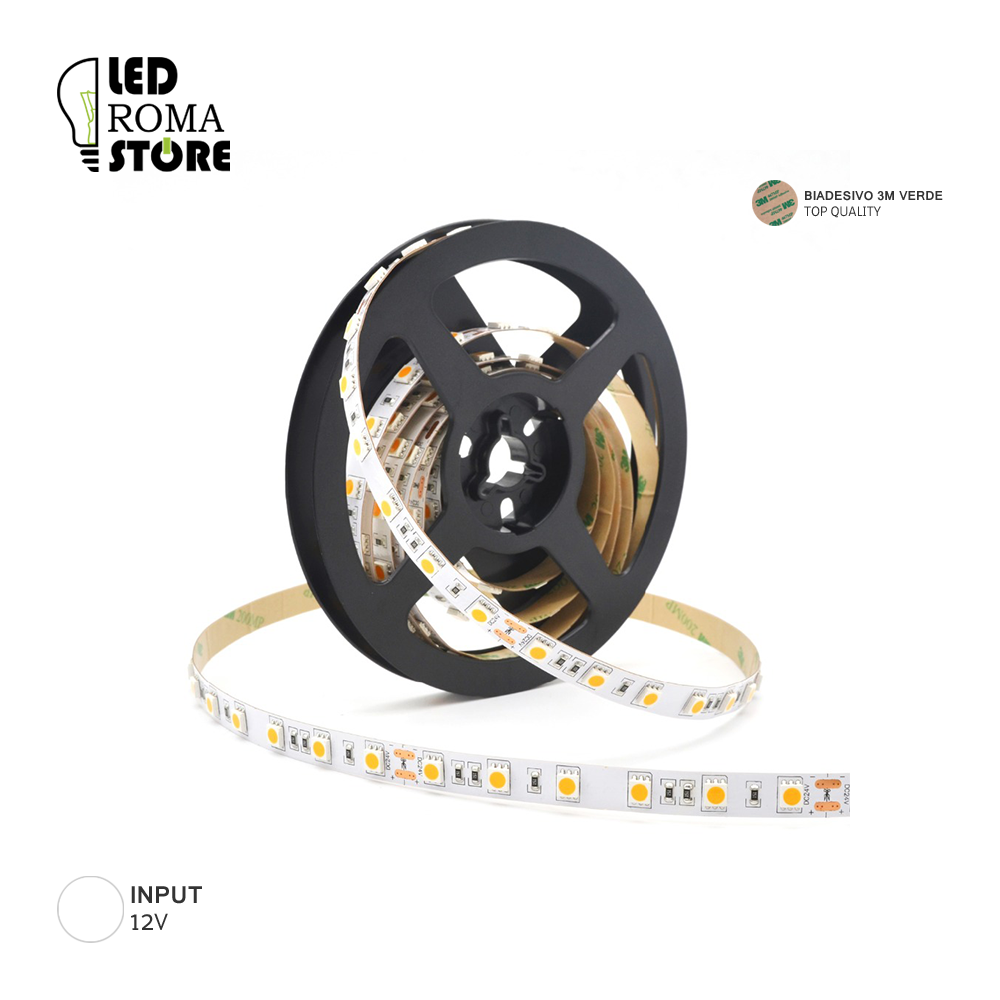 Arotelicht Striscia LED SMD5050 5m Con Alimentatore 24V E Telecomando IR - RGB, 60 LED/m Per Cucina E Camera